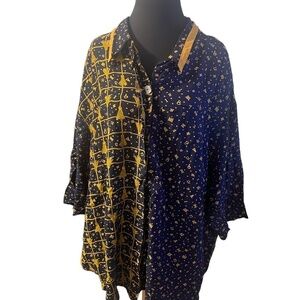 Vintage Synari Woman blouse Poly Rayon Size 1X